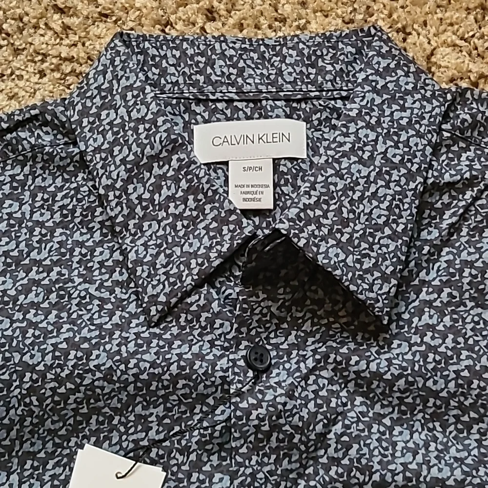 Calvin Klein stretch cotton long-sleeve dress shirt - Picture 1 of 14